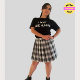 White & Black Pleated Skirt – Kawaii Schoolgirl Cosplay