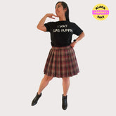 Brown Tartan Pleated Skirt – Dark Academia Aesthetic