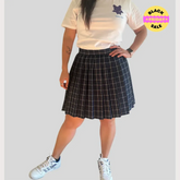 Navy and white Pleated skirt - Japanese/ Korean school girl - Cosplay skirt