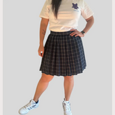 Navy and white Pleated skirt - Japanese/ Korean school girl - Cosplay skirt