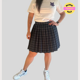 Navy and white Pleated skirt - Japanese/ Korean school girl - Cosplay skirt