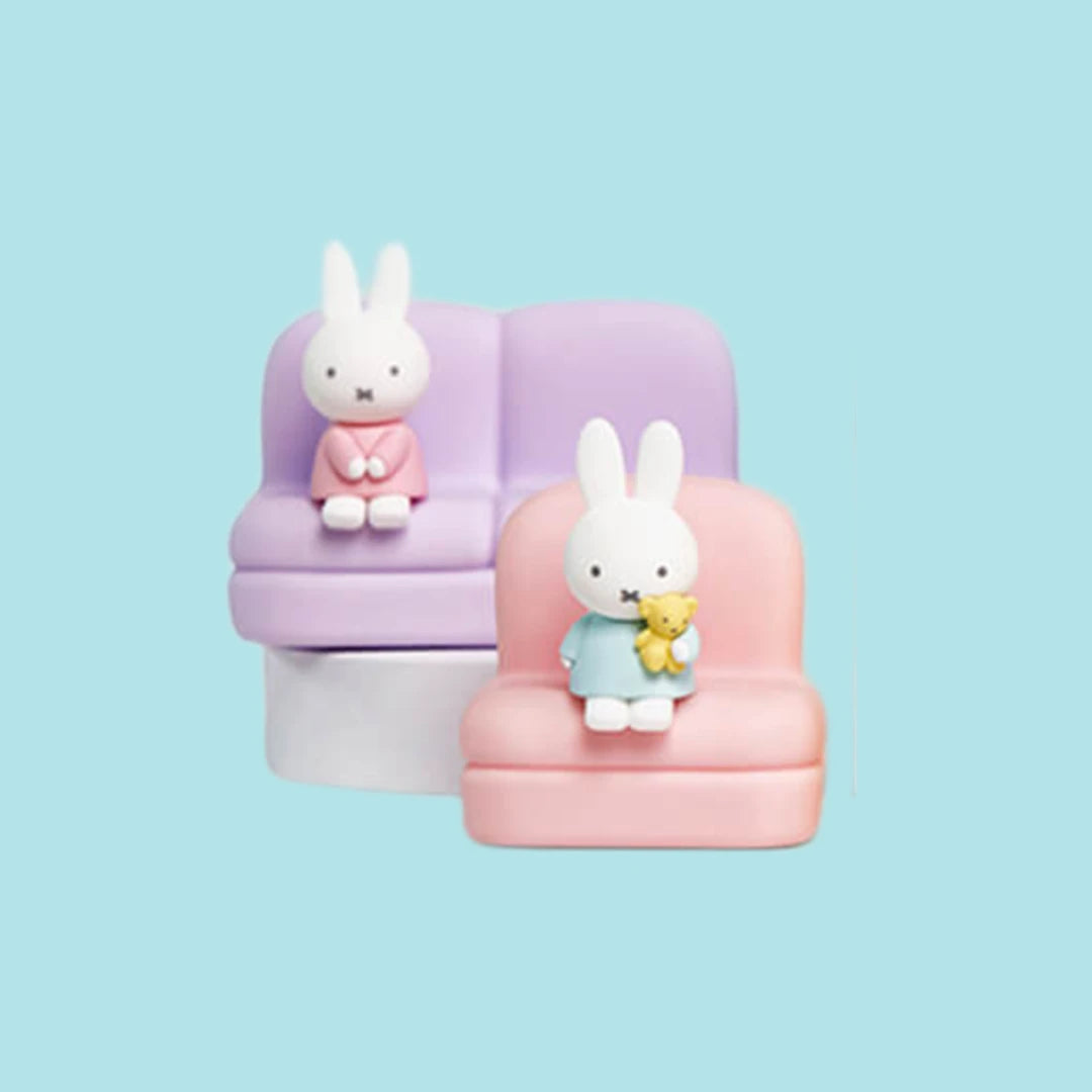 Miffy the Bunny Sofa Series blind box featuring pastel sofa figurine designs