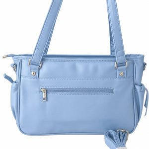 Blue PU Leather Ita Shoulder Bag with clear window