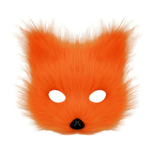 Therian Fox & Cat Faux Fur Mask – Multiple Colours