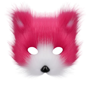 Therian Fox & Cat Faux Fur Mask – Multiple Colours
