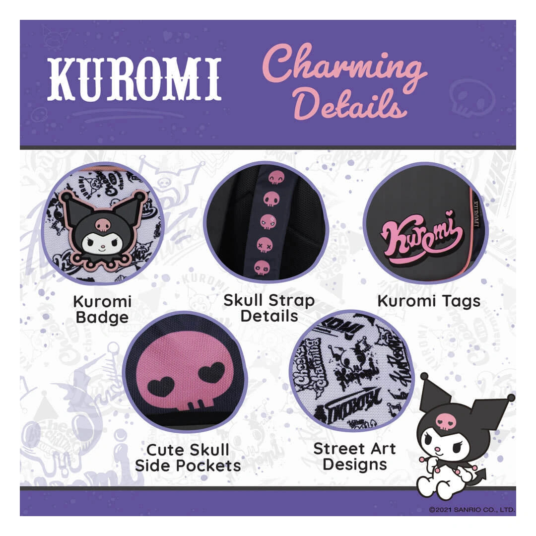 kuromi-school-backpack-close-up-details
