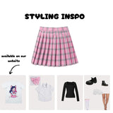 Pink Tartan Pleated Skirt β Schoolgirl Style