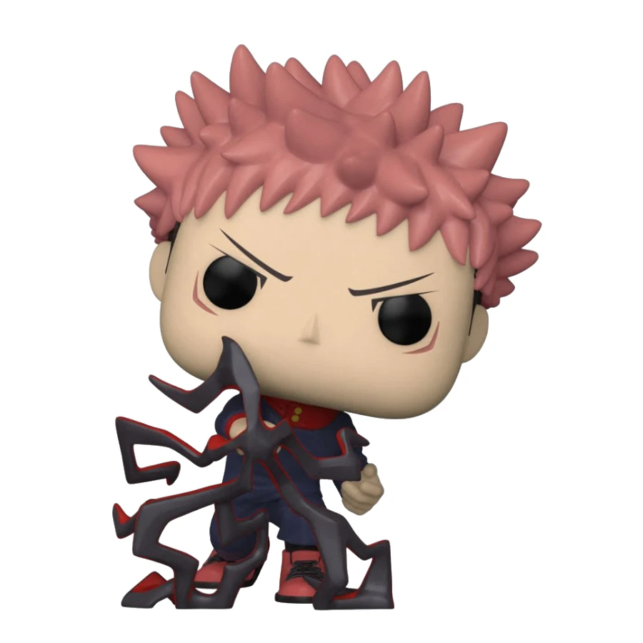 Funko Pop! vinyl figure with spiky red hair and distinctive outfit Itadori from jujutsu Kaisen