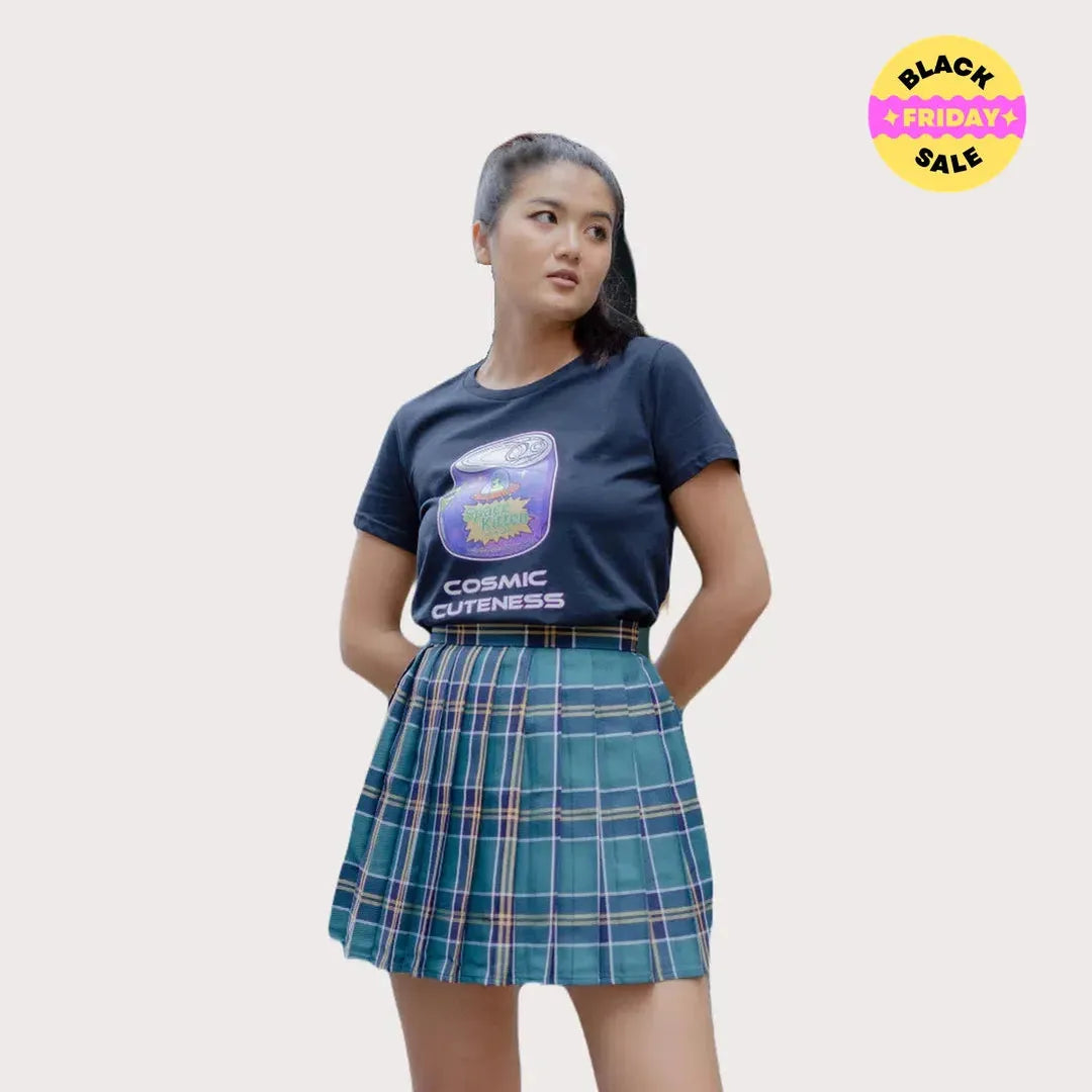 Green tartan pleated skirt - Japanese/ Korean school girl - Cosplay skirt