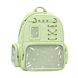 Large Star Print Ita Backpack with Clear Display Window