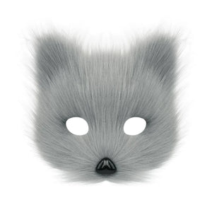Therian Fox & Cat Faux Fur Mask – Multiple Colours
