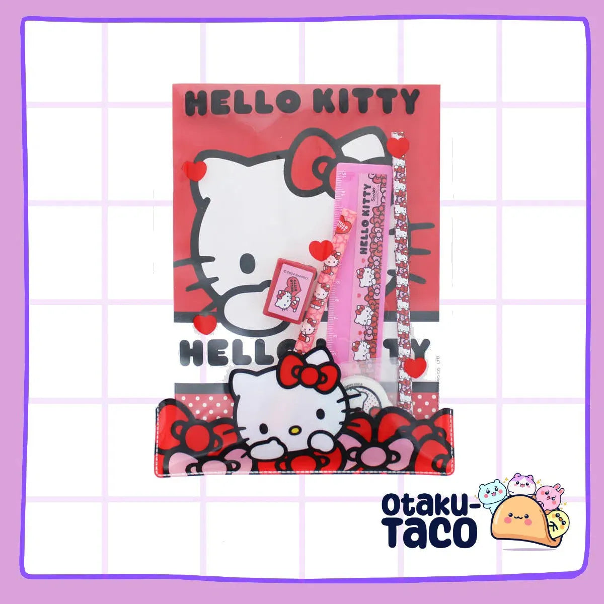 Hello Kitty Stationery set - hearts and rainbows