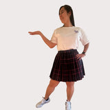 Black & Pink Tartan Pleated Skirt – Kawaii Japanese Schoolgirl Look