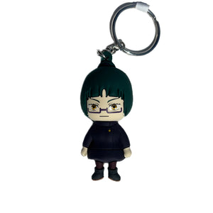 Sample Keychain with a JJK character wearing glasses and a dark outfit
