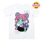 UNISEX T-SHIRT Kawaii Zombie Girl Back-Print Tee