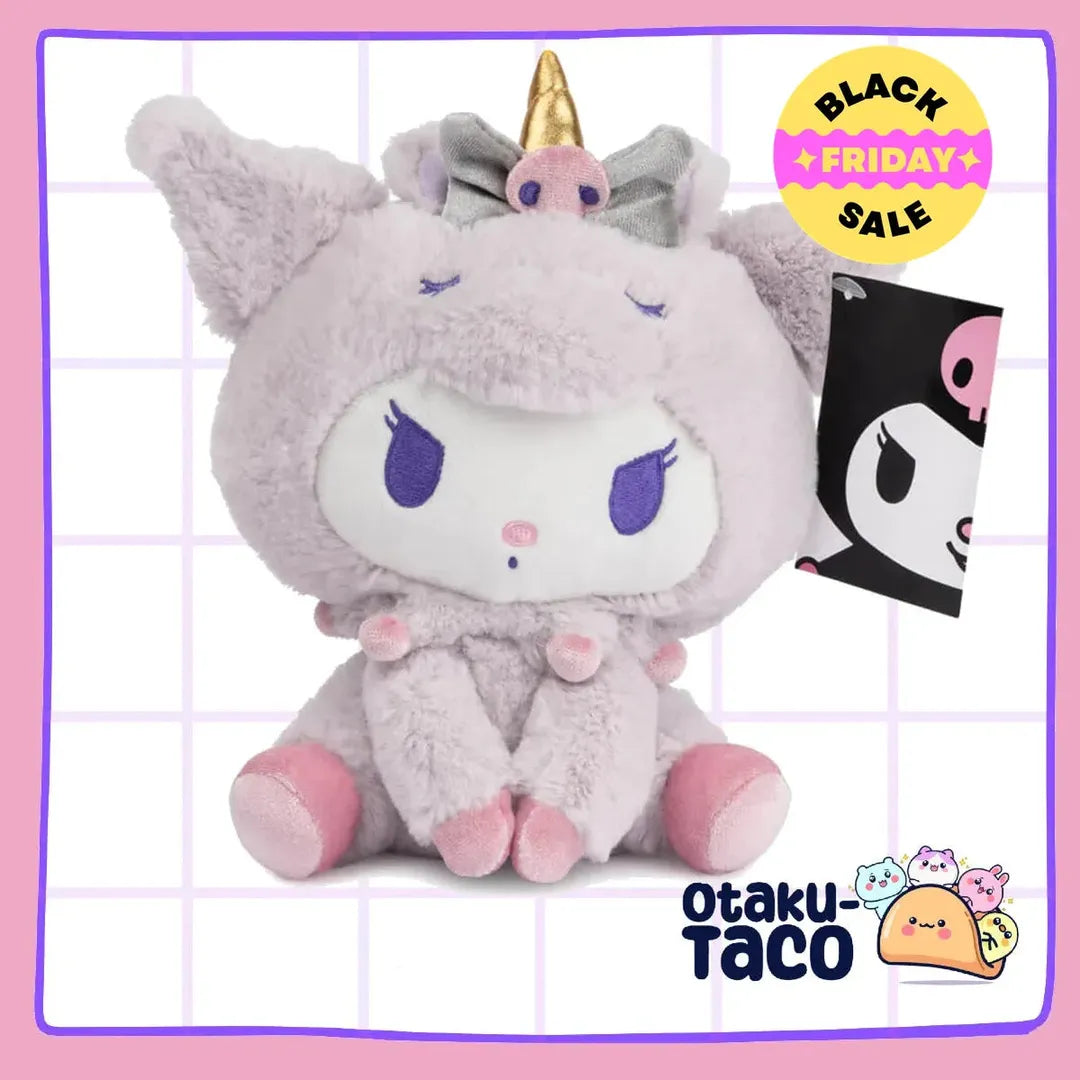 Kuromi and Hello Kitty unicorn plush toys- Sanrio licensed