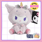 Kuromi and Hello Kitty unicorn plush toys- Sanrio licensed