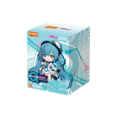 A Blookees Hatsune Miku 'YU with YOU' vinyl record blind box, featuring an illustration of Hatsune Miku with her signature blue twin-tails on a light blue and white graphic background.