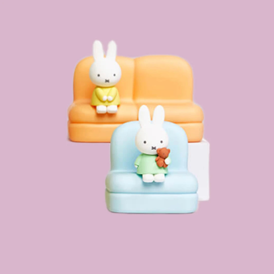 Miffy the Bunny Sofa Series blind box mystery collectible in pastel packaging