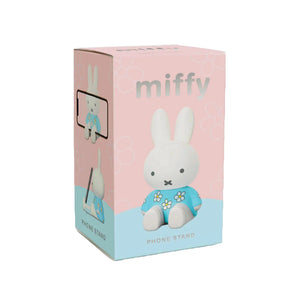 Miffy blind box phone stand with a pink and blue design.