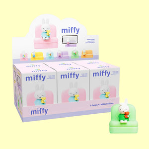 Miffy Sofa Series collectible figurines on pastel sofas with retail display box