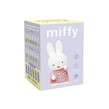 Miffy toy packaging with a white rabbit character on a light purple background