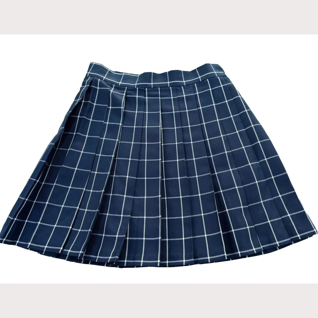 Navy and white Pleated skirt - Japanese/ Korean school girl - Cosplay skirt