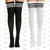 Over-the-Knee Socks - Black and white