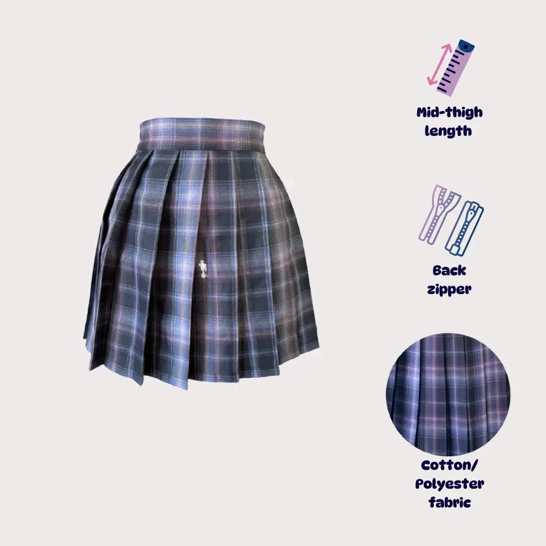 Dark Kawaii Tartan Pleated Skirt –Schoolgirl Cosplay Style