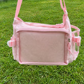 Crossbody Ita Bag with Clear Front Window & Side Pocket