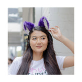 Fluffy Purple & White Cat Ears Headband – Cosplay Accessory - Extra floof