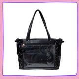 WEGO Vinyl Black Ita Bag – Kawaii Display Tote with Clear Window