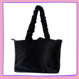Black Ruffle Ita Bag – Dark Kawaii Display Tote for Pins & Plushies