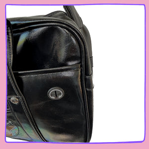 Black Japanese-Style Bag – School-Inspired Kawaii Tote for Pins & Charms