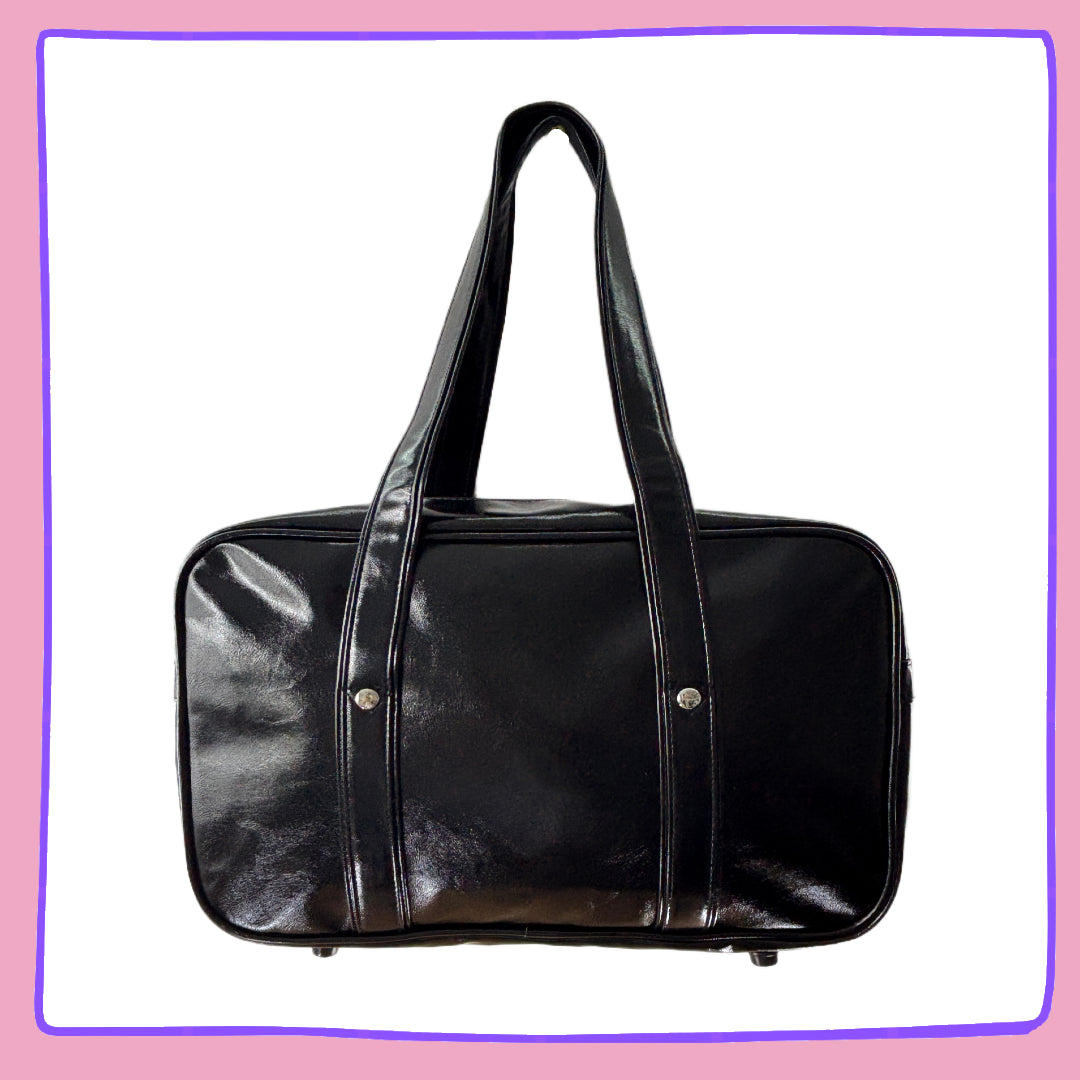 Black Japanese-Style Bag – School-Inspired Kawaii Tote for Pins & Charms