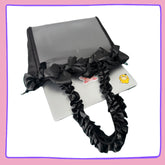 Black Ruffle Ita Bag – Dark Kawaii Display Tote for Pins & Plushies