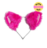 Bright pink ears - Cosplay accessories - extra floof