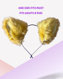 Yellow Fluffy Cat Ear Headband – Cosplay & Kawaii Accessory
