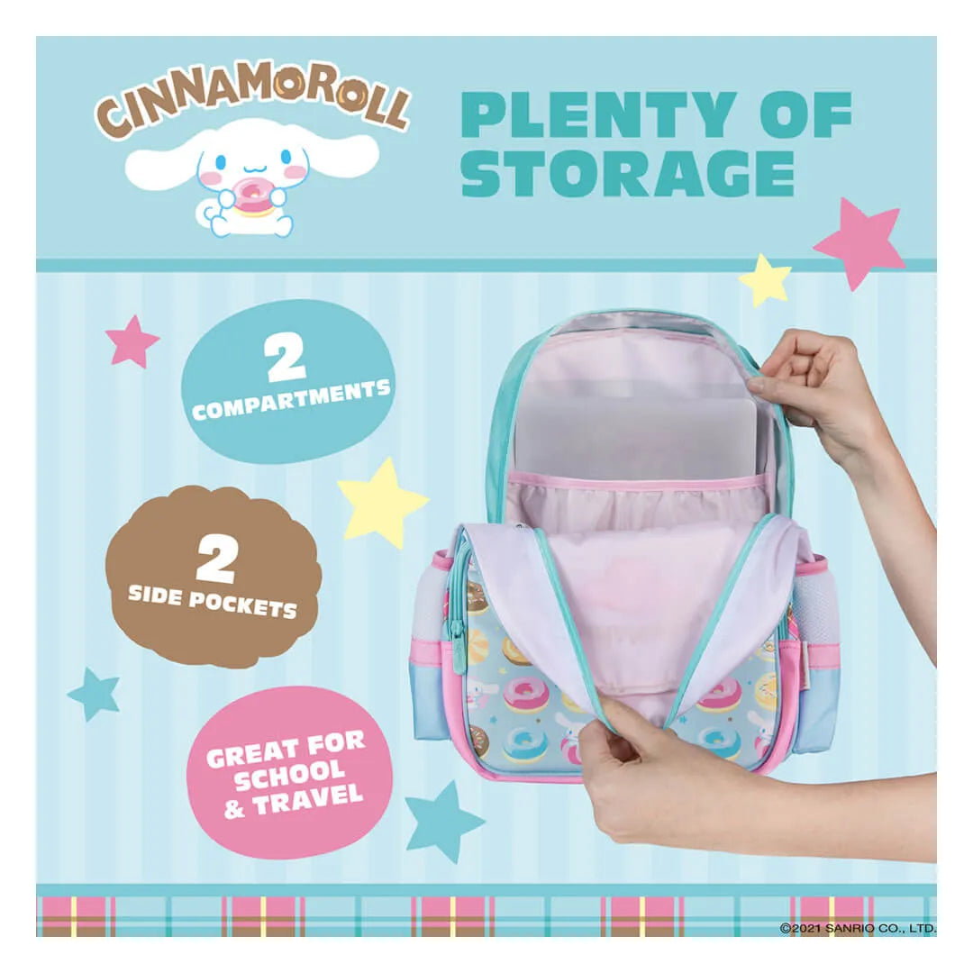 Inside view showing compartments and side pockets