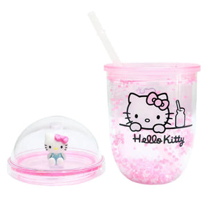 Hello Kitty reusable tumbler 350ml with pastel pink beads