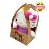 Hello Kitty Eco Plush in pink princess dress with crown β front view