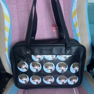 Black Ita Bag with Clear Display Window – Perfect for Pins & Plushies