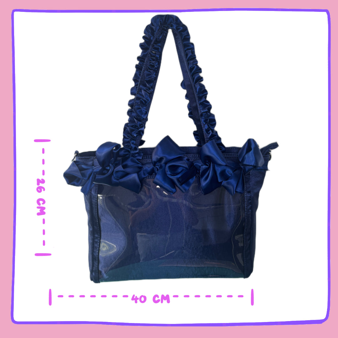 Navy Ruffle Ita Bag to display your pins!