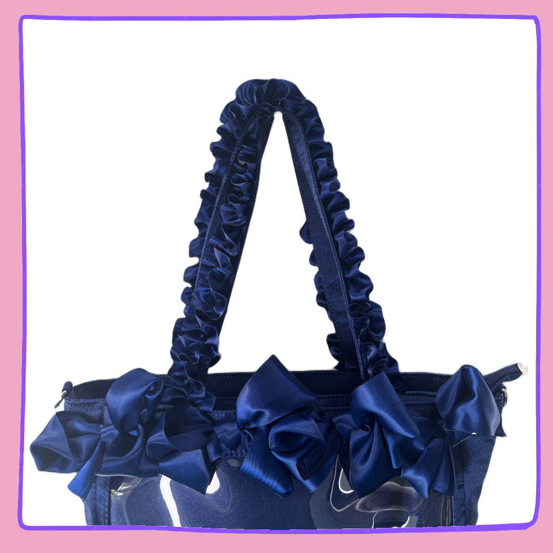 Navy Ruffle Ita Bag to display your pins!