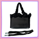 Black Ruffle Ita Bag – Dark Kawaii Display Tote for Pins & Plushies
