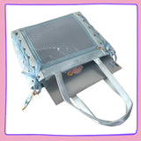 Sky Blue Lace-Up Ita bag – Kawaii Clear Window Display Bag for Pins & Charms