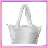 White Ruffle Ita Bag – Kawaii Clear Display Satchel for Pins, Plushies & Charms