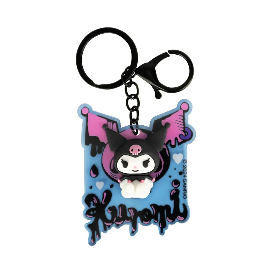Kuromi acrylic keyring with durable black clip