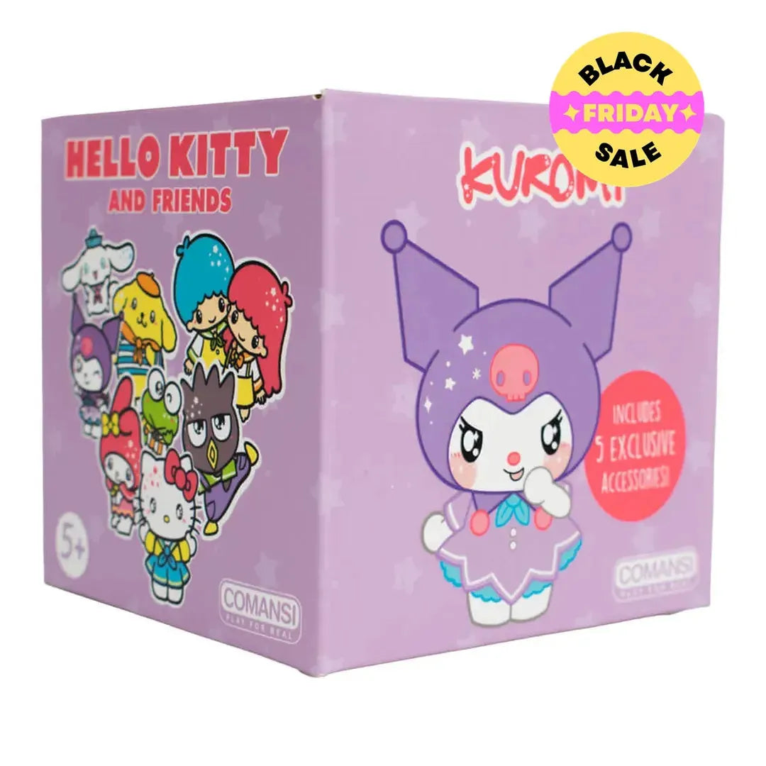 Kuromi figure with stickers and accessory pack