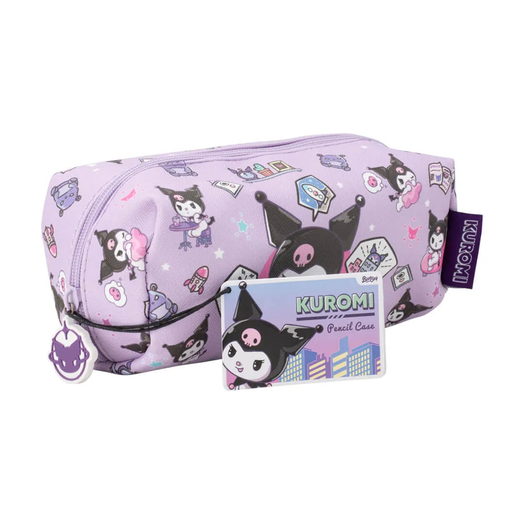 Kuromi purple pencil case with Sanrio tag
